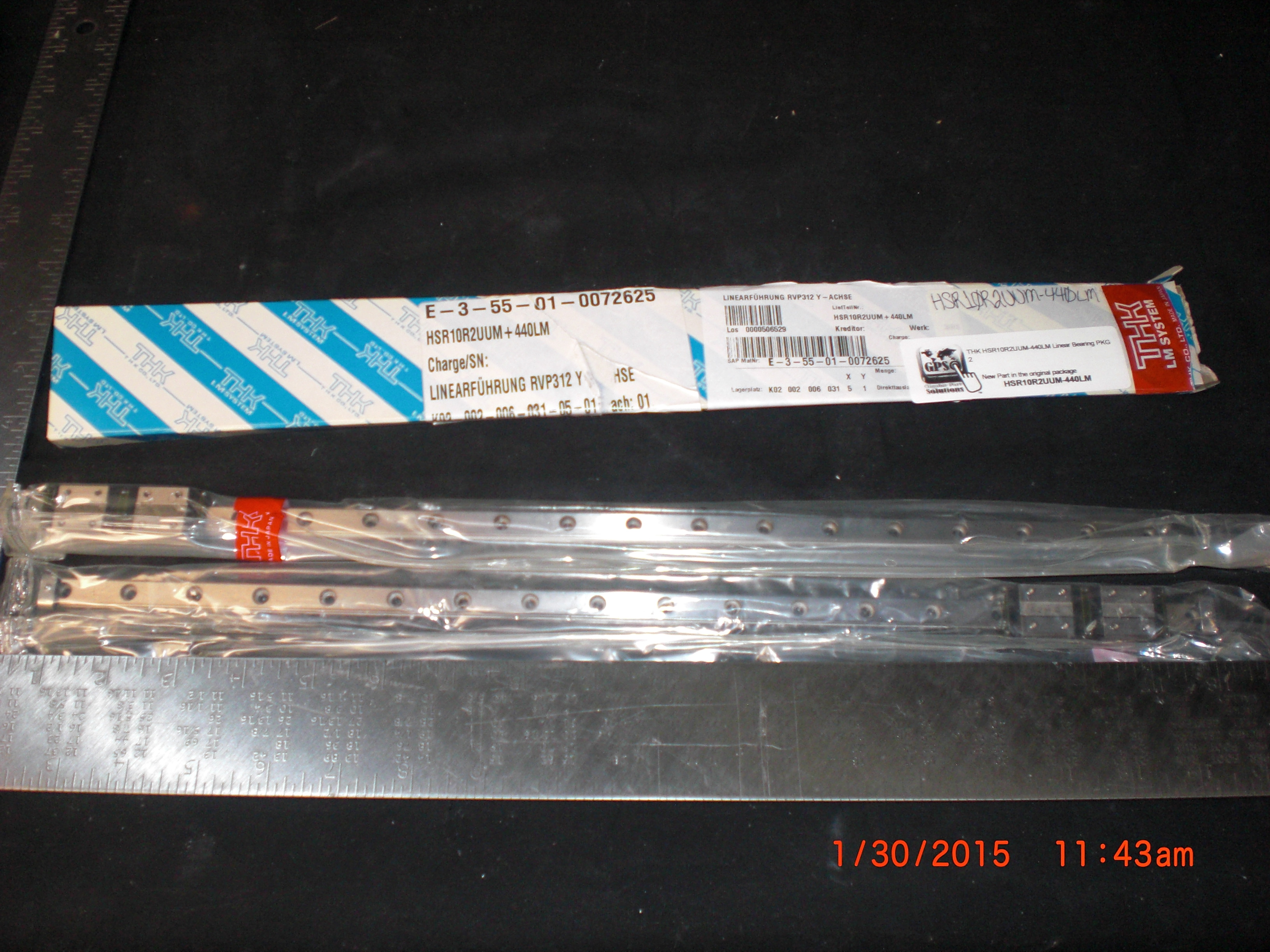 Bearing THK HSR10R2UUM-440LM Linear Bearing PKG 2